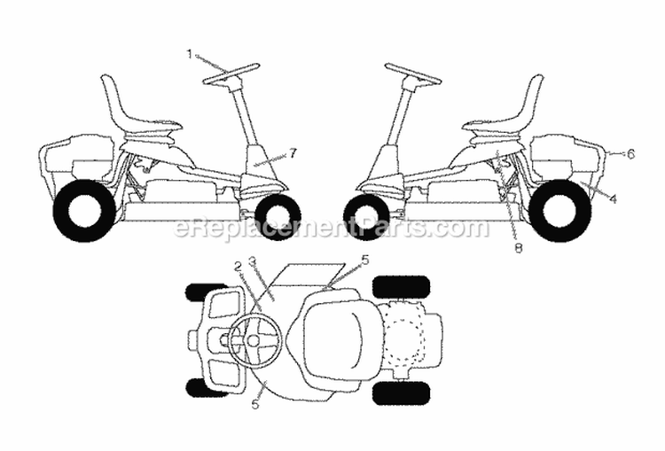 Decals Diagram and Parts List for WE261 2010-12 - 96024000201 Weed Eater Lawn Tractor